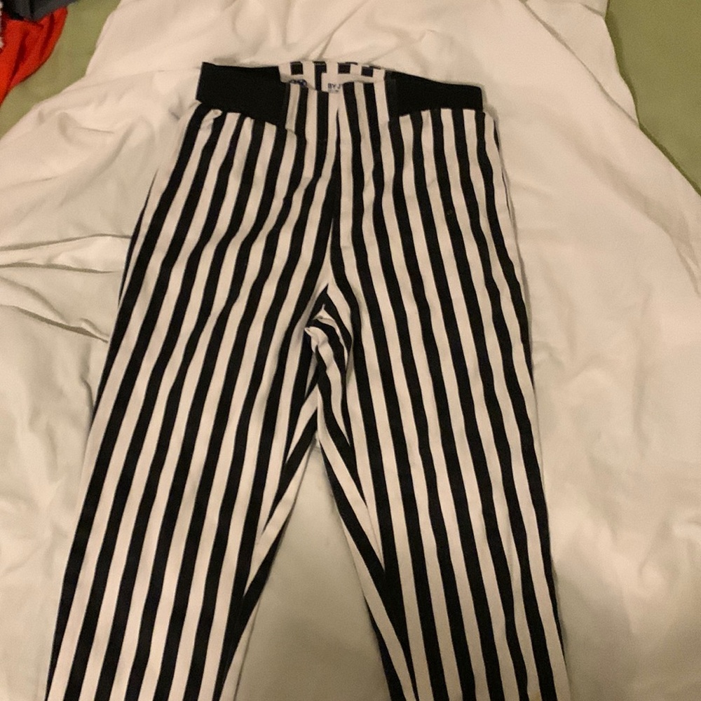 White and Black Striped Skinnies